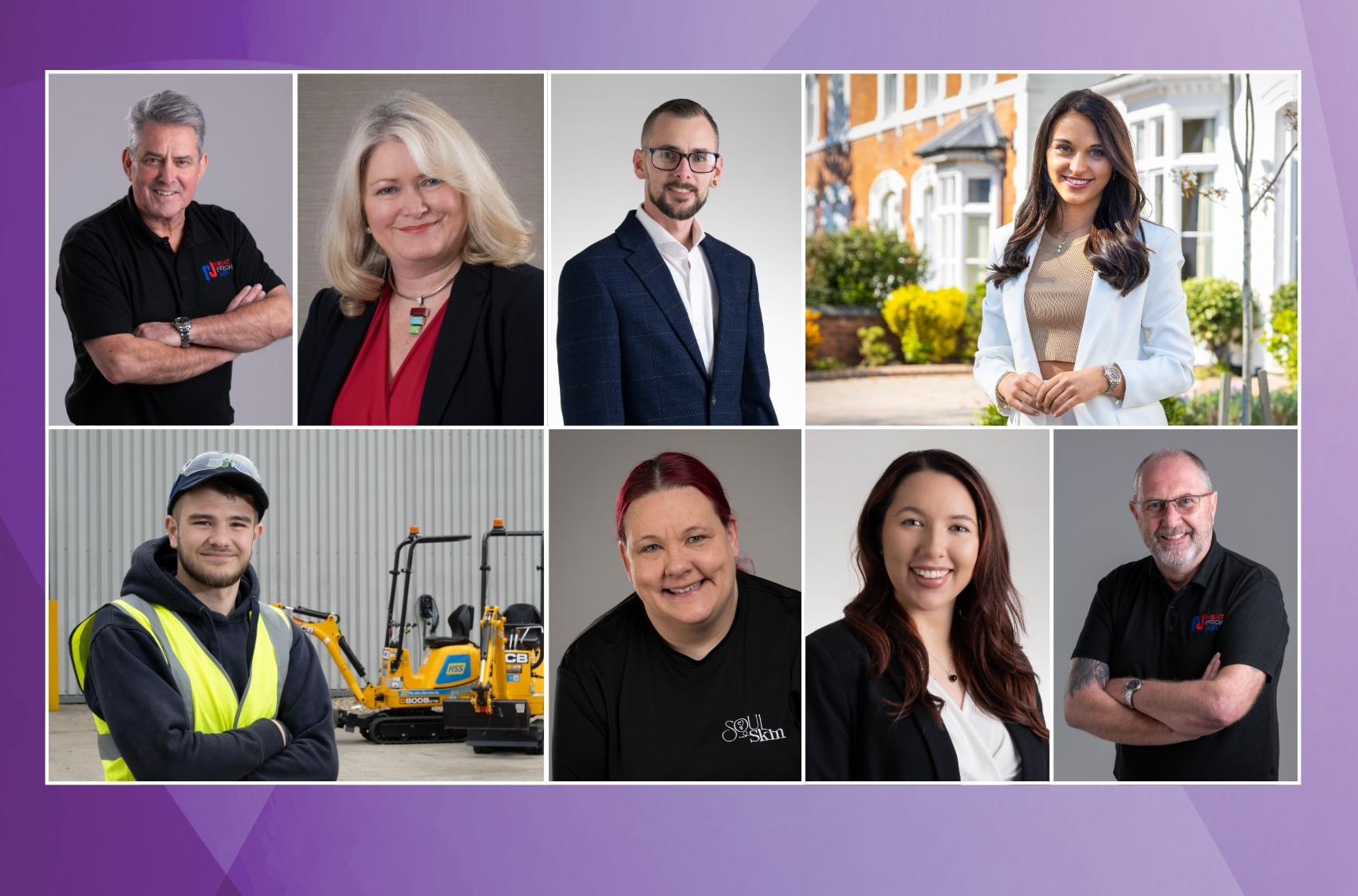 Professional headshot photography showing studio and location portraits in a range of business settings and styles